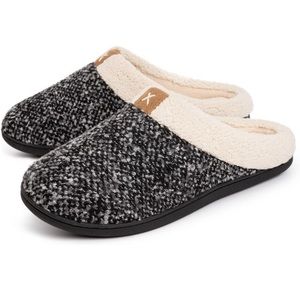 VeraCosy Men's Comfort Memory Foam Slippers Wool-Like